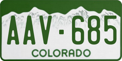 CO license plate AAV685