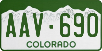 CO license plate AAV690