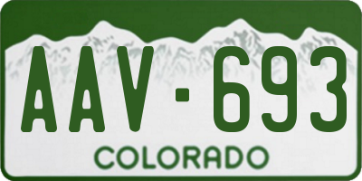 CO license plate AAV693