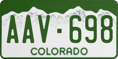 CO license plate AAV698