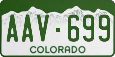 CO license plate AAV699