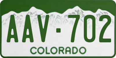 CO license plate AAV702