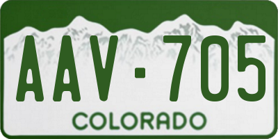 CO license plate AAV705