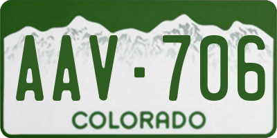 CO license plate AAV706