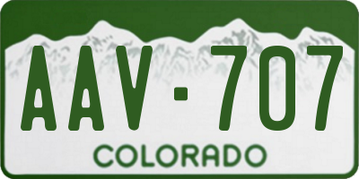 CO license plate AAV707