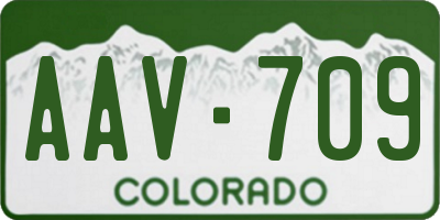 CO license plate AAV709