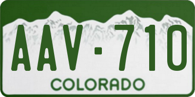CO license plate AAV710