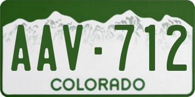 CO license plate AAV712
