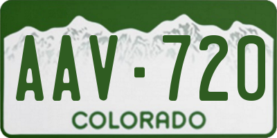 CO license plate AAV720