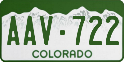 CO license plate AAV722