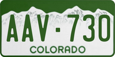 CO license plate AAV730