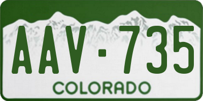 CO license plate AAV735