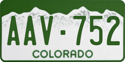 CO license plate AAV752