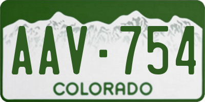 CO license plate AAV754