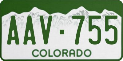 CO license plate AAV755