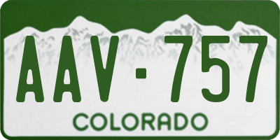 CO license plate AAV757