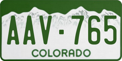 CO license plate AAV765