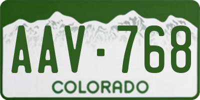 CO license plate AAV768