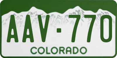 CO license plate AAV770