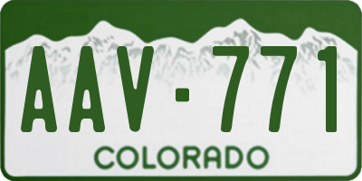CO license plate AAV771