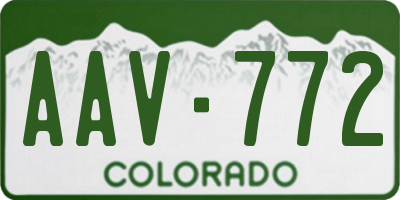 CO license plate AAV772