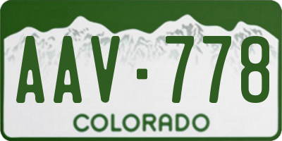 CO license plate AAV778