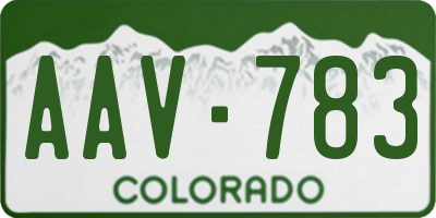 CO license plate AAV783