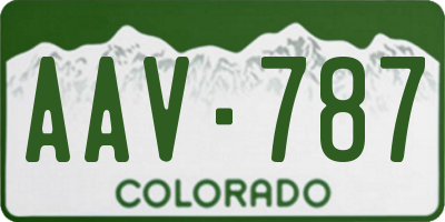 CO license plate AAV787