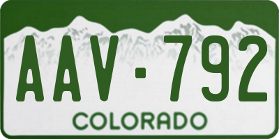 CO license plate AAV792