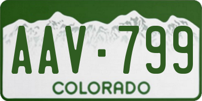 CO license plate AAV799