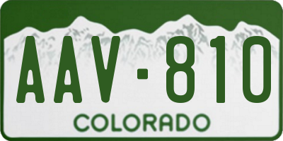 CO license plate AAV810
