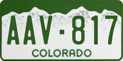CO license plate AAV817