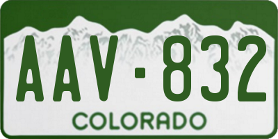 CO license plate AAV832