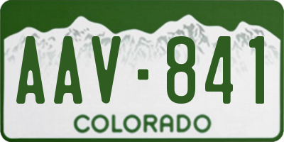CO license plate AAV841