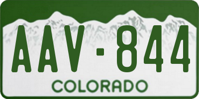 CO license plate AAV844
