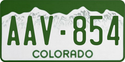 CO license plate AAV854