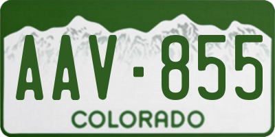 CO license plate AAV855