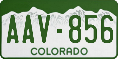 CO license plate AAV856