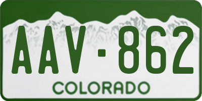 CO license plate AAV862