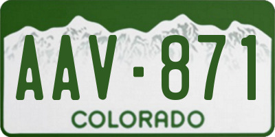 CO license plate AAV871