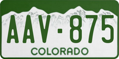 CO license plate AAV875