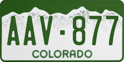 CO license plate AAV877