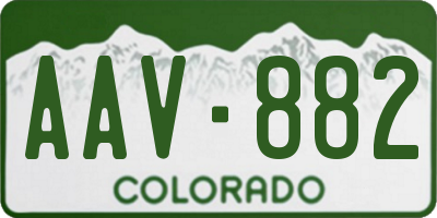 CO license plate AAV882