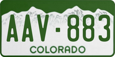 CO license plate AAV883