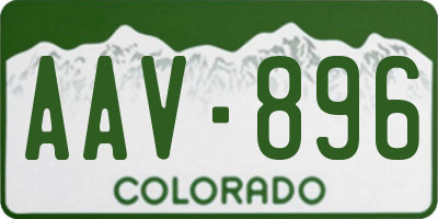 CO license plate AAV896