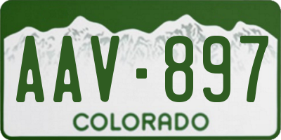 CO license plate AAV897