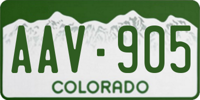 CO license plate AAV905