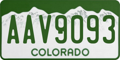 CO license plate AAV9093