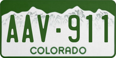 CO license plate AAV911