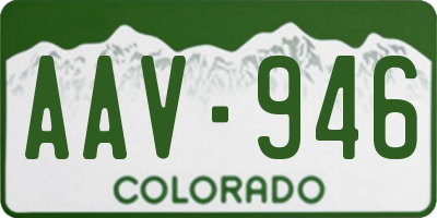 CO license plate AAV946